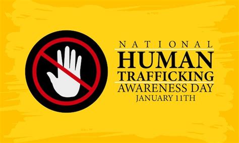 Premium Vector National Human Trafficking Awareness Day And 11th Of January Blue Ribbon