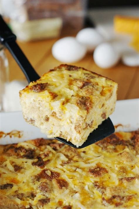 Overnight Sausage Egg And Hash Brown Breakfast Casserole