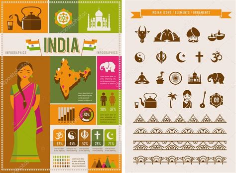 India Infographics And Elements Stock Vector Marish