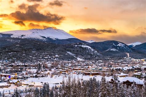 Breckenridge Colorado Usa Town Skyline Stock Image Image Of Peak