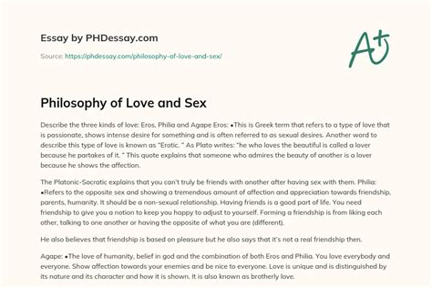 philosophy of love and sex 300 words