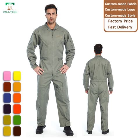 Men Cotton Polyester Safety Mechanic Jumpsuit Protect Uniform Twill