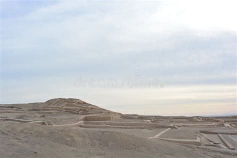 Ruins Of An Ancient Pyramid In Nazca Desert Peru Stock Image Image