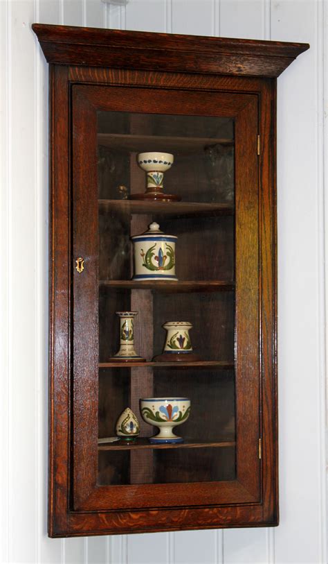 Small Solid Oak Corner Wall Cabinet Antiques Atlas