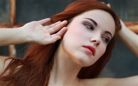 Women Redheads Models Brown Eyes Faces Elizabeth Marxs Red Lips