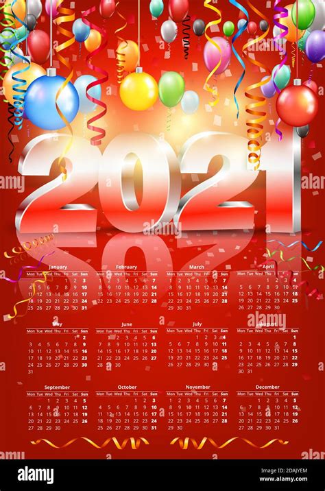 2021 Vector Calendar Stock Vector Image And Art Alamy