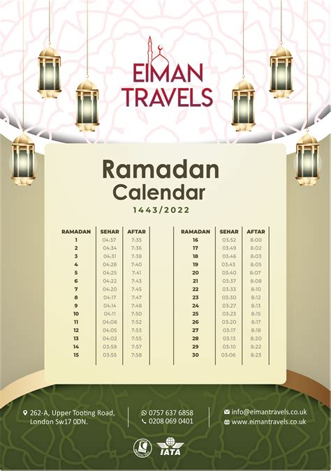 Ramadan Time Table 2023 Printable Template Calendar