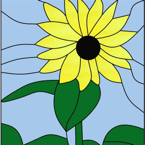 Sunflower Stained Glass Pattern Etsy