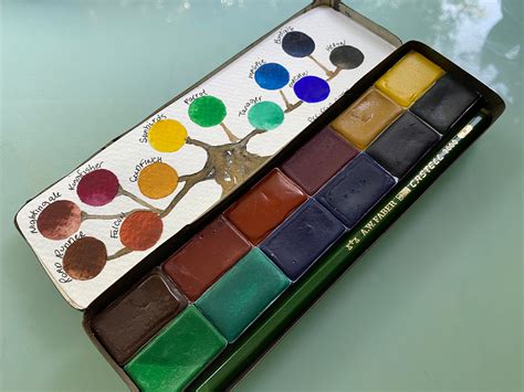 Watercolor Paint Handmade 12 Whole Pan Palette Limited Edition In