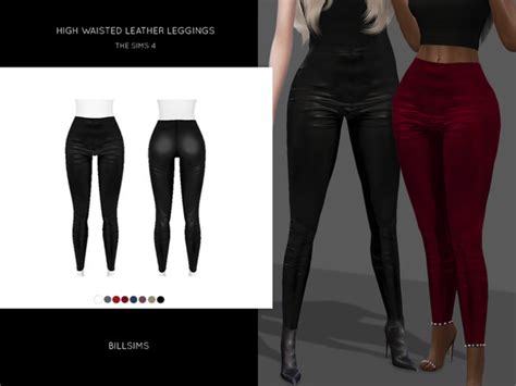 High Waisted Leather Leggings By Bill Sims At Tsr Sims 4 Updates