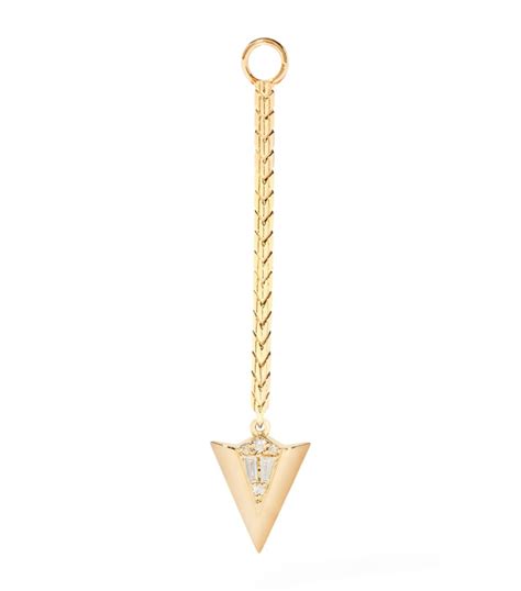 Annoushka Yellow Gold And Diamond Deco Arrow Earring Drops Harrods UK