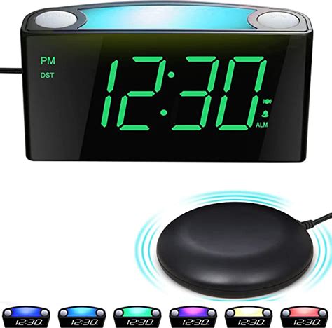 Extra Loud Alarm Clock For Heavy Sleeper Digital Vibrating