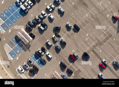 Parking Spaces Parking Lot Parked Cars Aerial View Stock Photo Alamy