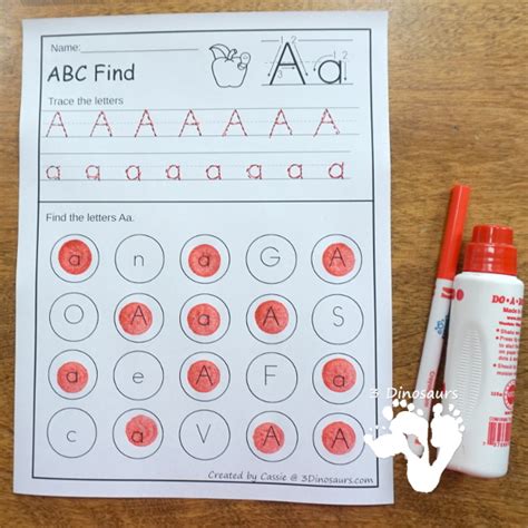 Abc Letter Find Printable For The Whole Alphabet Free 3 Dinosaurs