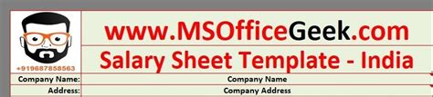 Ready To Use Employee Salary Sheet Excel Template India Msofficegeek