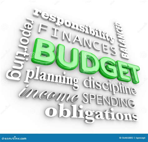 Budget 3d Word Collage Planning Finances Spending Saving Money Stock