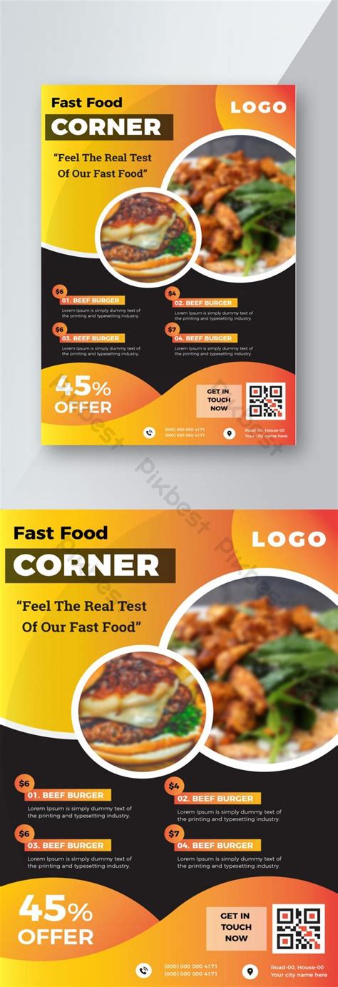 Abstract Colorful Food Flyer Restaurant Poster Design Ai Free