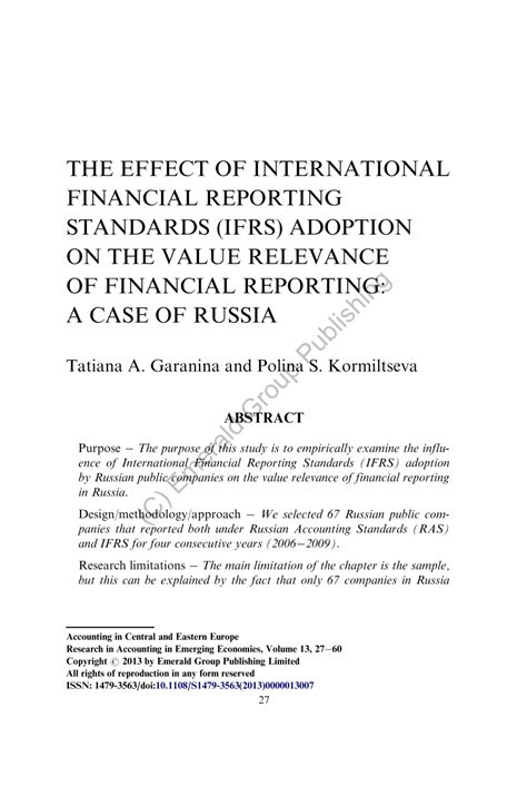 (3) requirement by international accounting standards board to change accounting methods. (PDF) The effect of international financial reporting standards (IFRS) adoption on the value ...