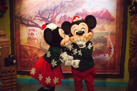 Mickey Mouse And Minnie Mouse Say Hello In Festive Holiday Outfits At
