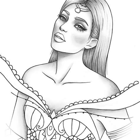 Learn as if you were to live forever.'. Adult coloring page fantasy girl portrait and clothes ...