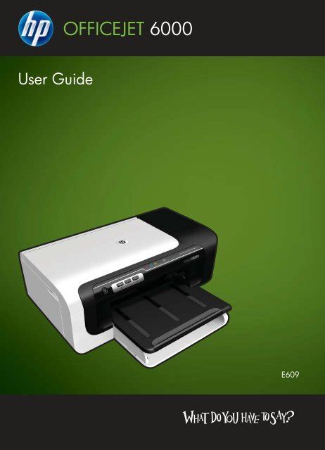 Hp Officejet 6000 E609 Printer Series User Guide It Info