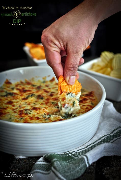 Life Scoops Irresistible Baked Cheese Spinach And Artichoke Dip