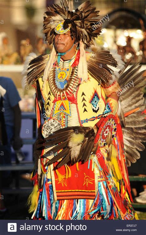 Dressed In Traditional Ceremonial Costume Native American