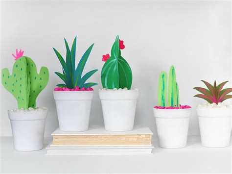 Modern 3 D Paper Cactus Craft Fun365 Cactus Craft Cactus Diy