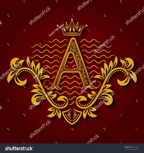 Letter Heraldic Monogram Coats Arms Form Stock Vector Royalty Free