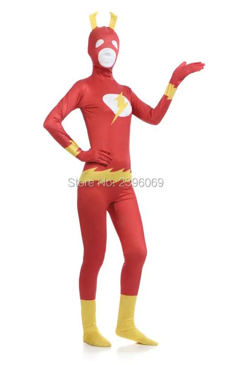 Al150the Flash Superhero Red Female Women Lycra Spandex Tights Unisex Zentai Suits Halloween