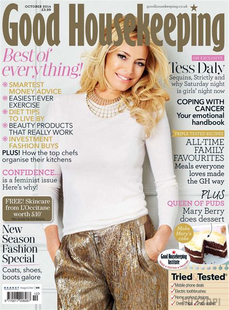 Tess Daly On The Cover Of Good Housekeeping Magazine October 2014