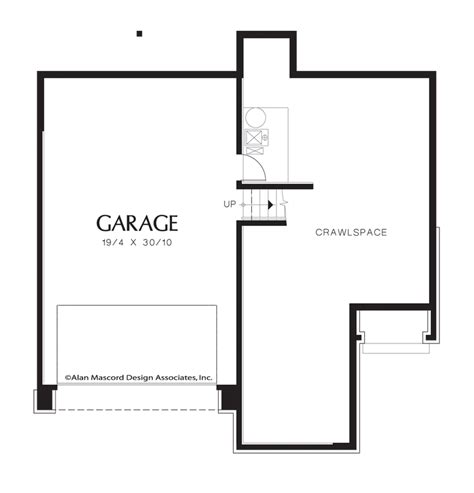 Lower Floor Plan Of Mascord Plan 22161a The Bertrand Garage Under
