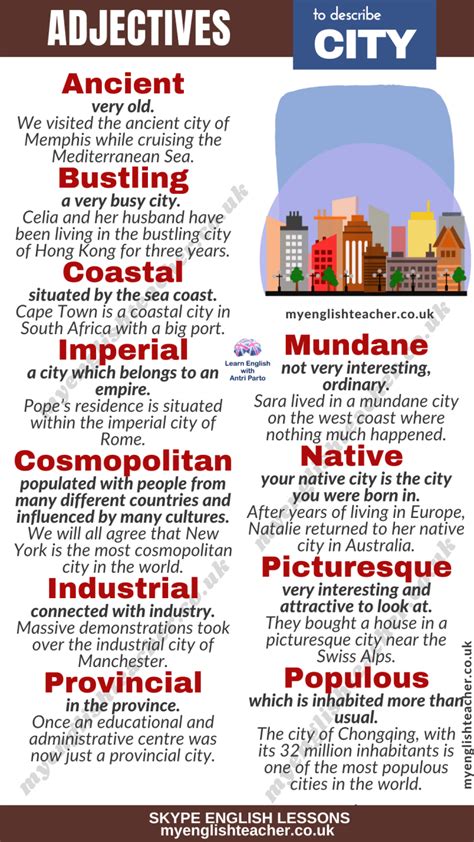 19 Adjectives To Describe A City My Lingua Academy