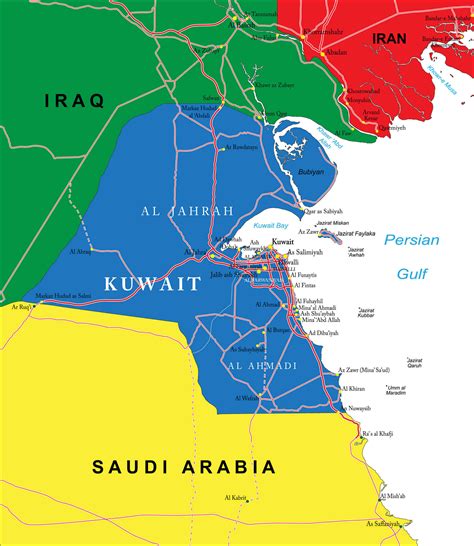Kuwait Map Guide Of The World