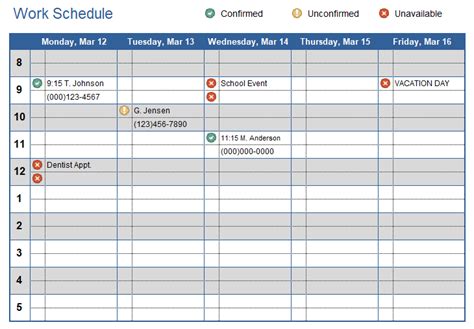 Free Editable Monthly Schedule Template Excel Templateral Free