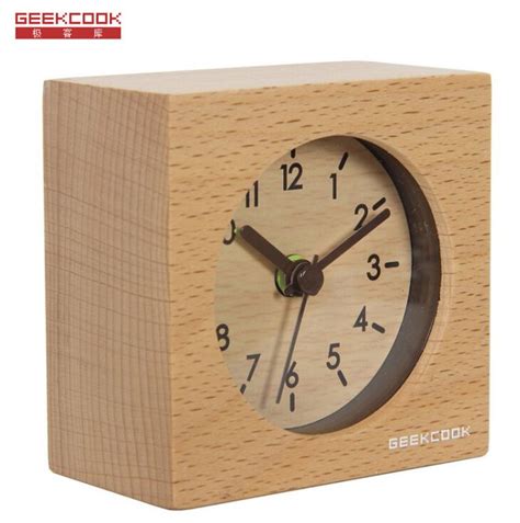 Best Solid Wood Clocks Mute Intelligent Small Squares Alarm Clock With