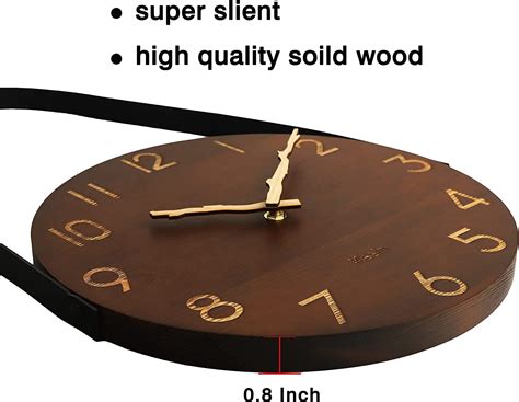 Buy Kesin Wall Clock 10 Inch Silent Wooden Wall Clock Battery Operated