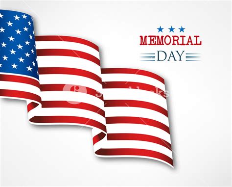 Memorial Day Vector Illustration With American Flag Royalty Free Stock