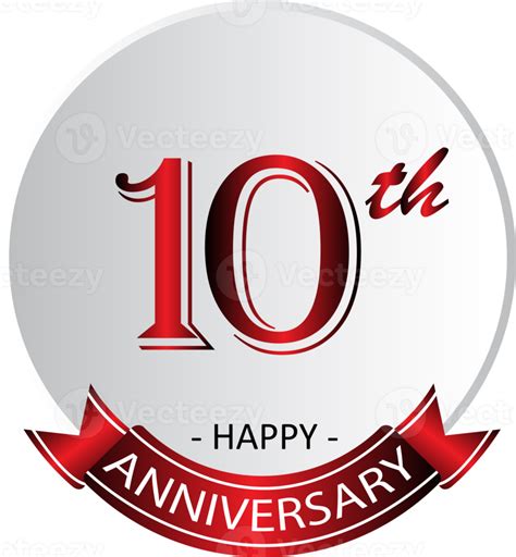 10th Anniversary Celebration Label 13836168 Png