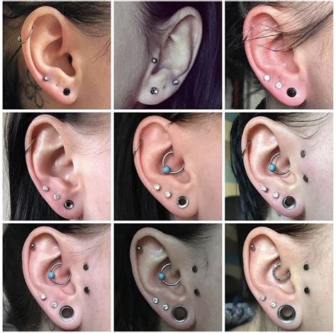 14g 00g Ear Types Of Ear Piercings Stretched Ears