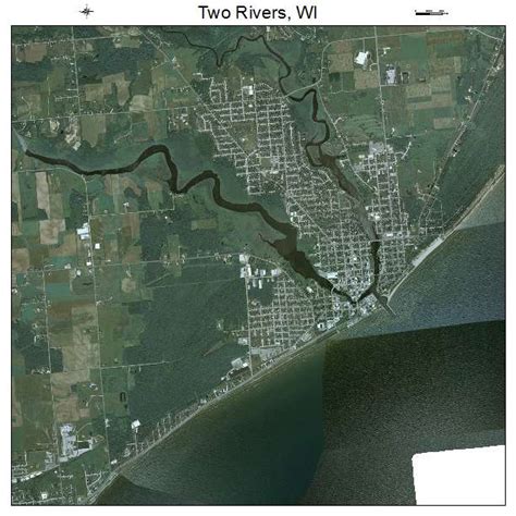 Aerial Photography Map Of Two Rivers Wi Wisconsin