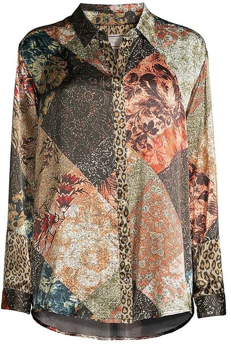 Johnny Was Mabel Printed Silk Button Up Shopstyle