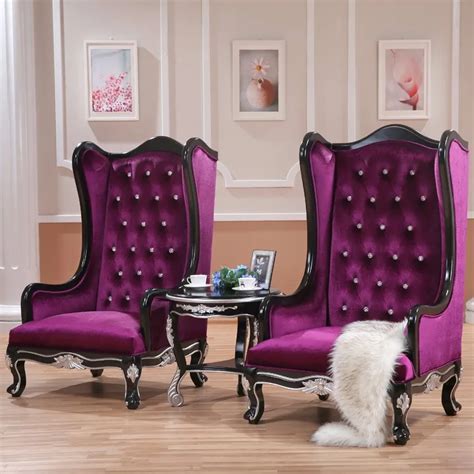 Classical Luxury Hotel Lobby Sofa Chair High Wing Back Lobby Throne