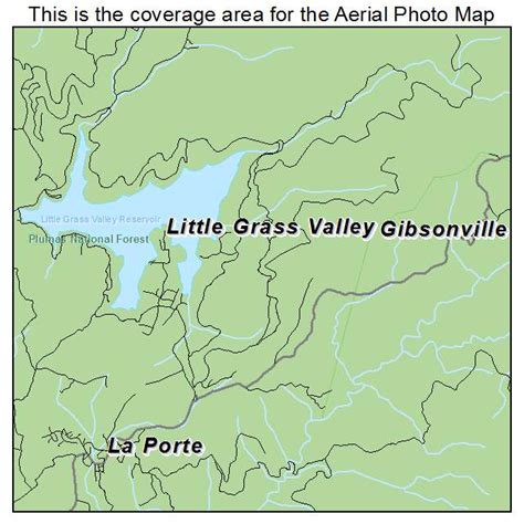 Aerial Photography Map Of Little Grass Valley Ca California