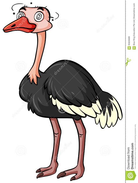 Crazy Ostrich Cartoon Vector 71146037