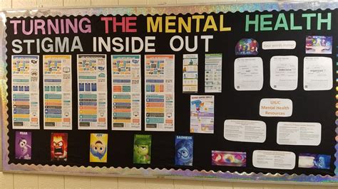 Bulletin Board On Mental Health With An Inside Out Disney Theme