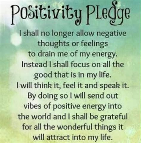 Positivity Pledge Positivity Pledge Thinking Quotes Daily Positive