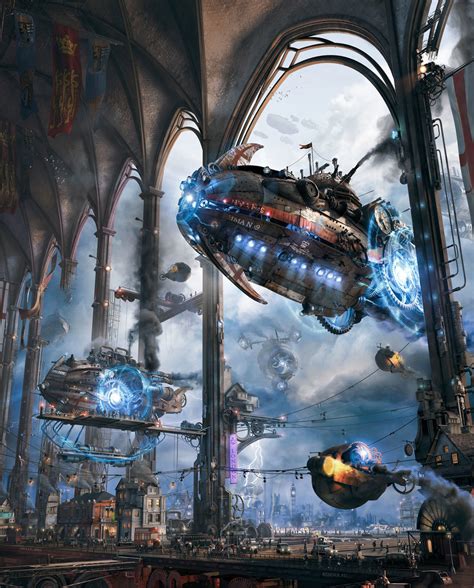 Sci Fi Art Her Majestys Zeppelins 3d Sci Ficoolvibe Digital Art