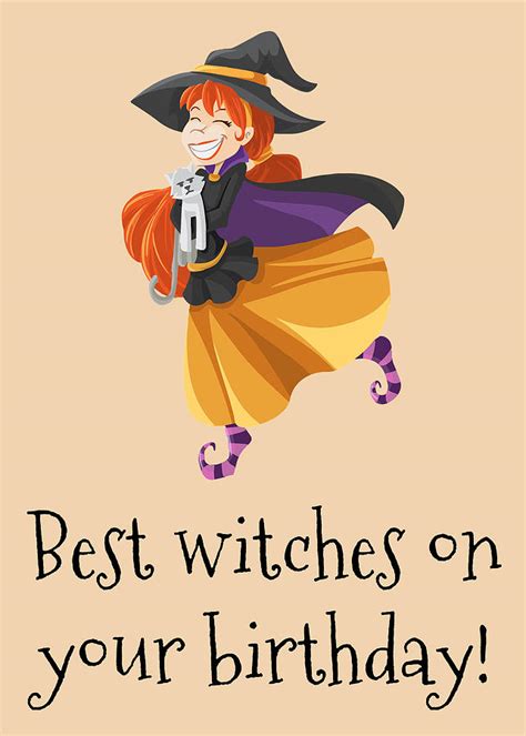 Cute Witch Birthday Card Witch Greeting Card Pagan Birthday Card