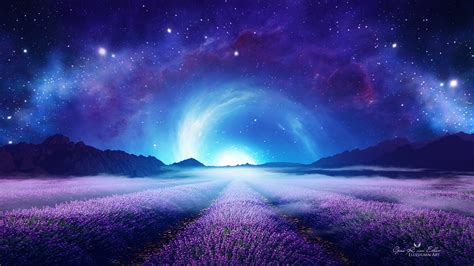 3840x21602021 Lavender Field At Starry Night 3840x21602021 Resolution